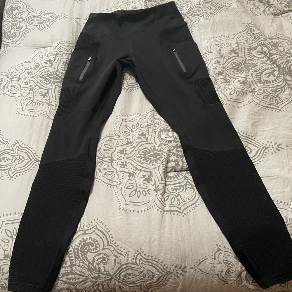 Athleta black, moto, athletic pants Small